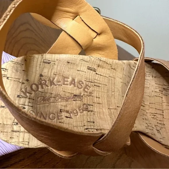 KorkEase Ava Sandals Platform Wedges Cork Tan Brown Heeled Sandal Camel Size 10 - Picture 6 of 8